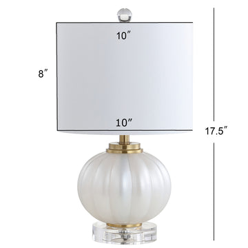 Pearl 17.5" Glass/Crystal LED Table Lamp - JONATHAN Y